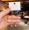 Kolczyki Dangle Star Tassel Hook przebijanie długi wisiorek dla kobiet Koreański urok luksusowe kryształy biżuteria 2024 Modna kolczyka
