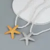 Pendentif Colliers 2024 Collier d'été à la mode Vintage Gold Couleur Starfish pour femmes Cadeaux de fête de vacances Bijoux Accessoires