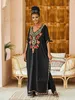 Основные повседневные платья шикарные вышитые бохоны Long Women kaftan Retro негабаритный 2024 летние платья женская одежда пляжные платья Q1490 T240227