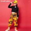 Ensembles de vêtements Filles Hip Hop Crop Top Camouflage Pantalon Vêtements Enfants Cargo Pantalon Streetwear Enfant Street Dance Sweat Joggers Costumes