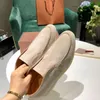 Summer Charms Walk Chaussures en daim embellies Pianas Beige Cuir véritable Confort Hommes Femmes Casual Chaussures W5GU #