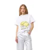 Designer T Shirts For Women 2024 Summer New Lemon Print Casual Round Neck Loose Cotton T-shirt Short Sleeved Top 240227