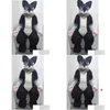 Mascot Black Medium Long Fur Husky Fox Costume Walking Halloween Suit Party Role Play Drop Delivery Apparel Costumes Dhq0B