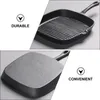 Pans Steak Skillet Non-stick Uncoated Frying Square Striped Steak-Frying Cast Iron Pot