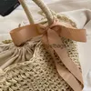 Sacs à bandoulière Mode Sac à bandoulière Fille de haute qualité Grand sac à main en paille avec poignée supérieure avec ornement de nœud papillon pour les vacances à la plage d'été H24227