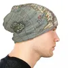 Berets Vintage Alte Beanie Hüte Island Print Motorhaube Erwachsene Unisex Straße Y2K Kpop Strickmütze Herbst Muster Elastische Kappen