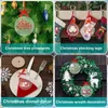 Keychains 30st/Set Round Clear Acrylic Christmas Ornaments Blanks With Red Ribbon Blank Craft