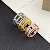 Designer Bulgarie Bracelet Jewelry V-Gold banhado Mijin New Baojia Hollow Paper Clip Ring com diamante fêmea embutida fêmea rosa-rosa Full Sky Star Indicor Finger Net