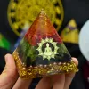 Smycken ny original 7 chakras naturliga kristall citrin energi orgon pyramid ornament peridot tiger ögon yoga helande kristallhantverk