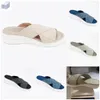 Chinelo designer slides sandálias femininas saltos de tecido de algodão chinelos casuais para primavera e outono conforto plano mules sapato tamanho grande