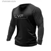 T-shirt da uomo T-shirt da palestra a maniche lunghe da uomo Canottiera casual maschile Abbigliamento attillato Bodybuilding Allenamento Top Running Fitness Felpe in cotone T240227