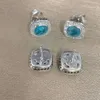 Desginer David yurma bijoux Davxxd Yxman carré pierre oreille clou pierre principale 7mm bouton fil