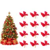 Weihnachtsdekorationen, 12 Stück, Weihnachts-Bowknoten-Dekorationen, Mini-Rot, Veet-Weihnachtsband-Ornamente, bunt, Drop-Lieferung, Hausgarten, festlich, Dhwot
