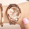 Top Brand Luxury Rose Gold Women Watch Waterproof Calendar Unique Quartz Business Dress Watches for Female Golden Lady Clock CX200276C