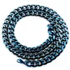 AMUMIU Trendy Blauw Hoogglans Rvs Ketting Links Chain Mannen Sieraden Cool Classic Party Geschenken HN035267Y