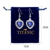 Colares Pingente Titânico Coração Do Oceano Colar Sier Amor Em Forma Dangle Brincos Com Royal Azul Vermelho Cristal Pingente Gargantilha Dhrxo