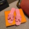 Shoes Slippers Women Oran Sandles Sandals Pantoufle Sandal Cherry Pink Skin Flat Flip Flops Luxury Lady Loafers Rubber