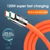 Câble de charge ultra rapide rotatif à 180° 120 W 6 A double USB C vers type-C en silicone liquide pour Huawei Xiaomi Samsung S24 S23 Realme Cordon de charge