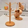 Hooks Coffee Cup Drain Rack Solid Wood Hanger Wooden Mug Holder Tree 6 Heavy Duty Multifunctional Tea Organizer