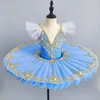 Stage Wear Tutu di balletto professionale Ragazze Blu Rosa Piatto Pancake Ballerina Vestito da festa Adulto Donna Bambino Bambini Costume da ballo