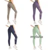 Kvinnors yogabyxor anpassar leggings med fickor hög midje sportkondition kostym lycra tyg fast färg botten byxor elastiska fitness utomhussportbyxor