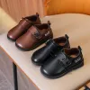 Baby garçons extérieurs chaussures décontractées chaussures pour enfants chaussures en cuir pour le mariage style britannique metal classique noire brun enfant baskets