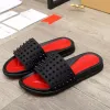 Red bottoms MEN Slippers Man Classic Spike Flat Spikes Slide Sandal Thick Rubber Sole Slipper Studs Slides Platform Mules Summer Casual Fashion shoes