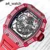 Montre de célébrité montre-bracelet emblématique RM montre-bracelet Rm35-02 montre mécanique automatique Rm3502 ensemble de diamants originaux Ntpt rouge loisirs sport montre-bracelet