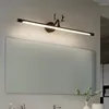 Lampada da parete Illuminazione a LED Specchio per il bagno Mobile per il trucco Vanity in legno Nero/Oro Interni decorativi moderni