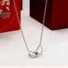 ETHSHINE Simple Double coeur pendentif collier nom personnalisé collier pour femmes Couple en acier inoxydable collier anniversaire bijoux 240221