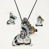 أقراط القلادة مجموعة المجوهرات أزياء 6 مجموعات الفراشة والفضة المصباح Murano Glass