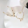 Urok bransolety gwiazda księżyca bransoletka dla kobiet dziewczęta moda różowy kryształowy łańcuch Pearl Projektant biżuterii Prezent