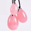 3PCS Jade Yoni Egg Set Drill Blue Sodalite Yoni Massager Mineral Rose Quartz Stone Healing Massage Ball Kegel Exercise Pelvic Floor Muscle For Women