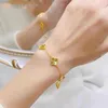 Designer Jewelry Luxury Bracelet Link Chain Vanca Good Luck S925 Silver Bracelet Lucky Four Leaf Grass Five Flower Bracelet for Girl Students F758