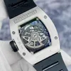 Highend nadgarstka zegarek Leisure Na ręce RM Watch RM010 Automatyczny zegarek mechaniczny RM010 Zewnętrzny pierścień z kwadratowym diamentowym lufą w kształcie wydrążonego wybierania DAT