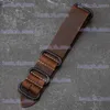 Titta på band Handgjort läderband 18 20 22 24 26mm Vintage Frosted Top Layer Cowhide Strap Brown Black Men Armband T240227