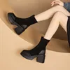 Boots Autumn Winter Women Platform Over The Knee Ladies Stretch Knitted Socks Long Slip-On Thick Bottom Shoes Woman