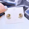 Stud Earrings MIGGA Trendy Cubic Zircon Astronaut Moon For Women Gold Color Plated Fashion Jewelry
