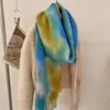 Schals Damen Schal Winter Warm Vintage Colorblock Dicker weicher Schal mit Quastendekorationen für widerstandsfähig