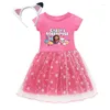 Girl Dresses Kids Cosplay Costume Gabbys Cats Dress Summer Children Gabby's Dollhouse Birthday Party Baby Girls