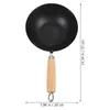 Pans Flat Bottom Wok Frying Pan Kitchen Supply Non Stick Induction Cooker Round Wrought Iron Household