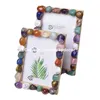 Natuurlijke 7 Chakra steen yoga fotolijst handgemaakte onregelmatige tuimelde regenboogkwarts edelsteen fotolijst meditatie altaar kristal housewarming cadeau woondecoratie