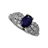 Bagues de cluster 2024 S925 Silver Royal Blue Oval Ring Luxe Full Diamond Mode Polyvalent Style Femme