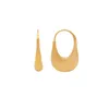 Brincos de bolsa de ouro geométricos retrô franceses europeus e americanos em forma de U banhados com fivela de ouro real 18K, brincos requintados e minimalistas para mulheres
