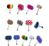 Nouveauté multicolore Silicone acier inoxydable vibrant langue barre anneau Stud bijoux corps Piercing 13Style6445009