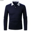 Mens T Shirt Stripe Lapel Business Walver ofis t-shirt resmi çalışma katı tişört alt