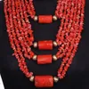 Dudo Conjunto de Joyas Nigerianas para Mujer Boda Nupcial Naturaleza Coral Cuentas Naranja Nigeria Cuentas