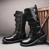 Boots Punk Style Men Black Motorcycle Fashion Zipper Design Biker High Autumn Quality Men's Leather