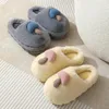 Slippers Parents-kids Winter Thick Sole Home Indoor Slipper Bedroom Household Warm Fluffy Slides Non-Slip Plush Cotton Shoes Women