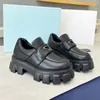 Designer loafer kvinnor högkvalitativa monolit borstade läder loafers plattform häl pump chunky sneaker lace-ups klädskor kontor klassiker klassisk